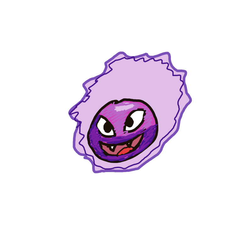 HyperNinetales102's drawing of Gastly — Pokémon sketch on Sketchdex