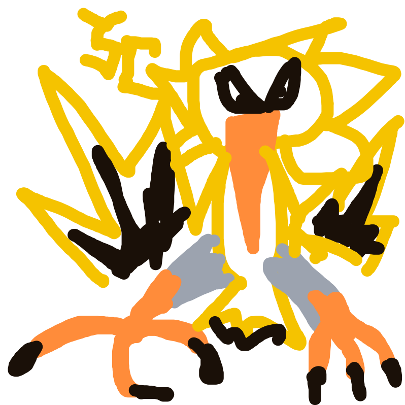 Ditto's drawing of Zapdos — Pokémon sketch on Sketchdex