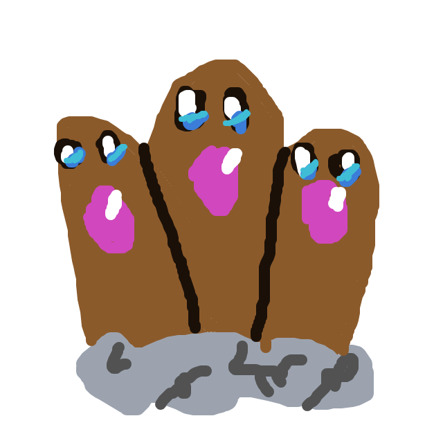 blueeetwo's drawing of Dugtrio — Pokémon sketch on Sketchdex