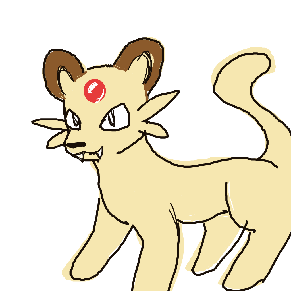 Angel's drawing of Persian — Pokémon sketch on Sketchdex