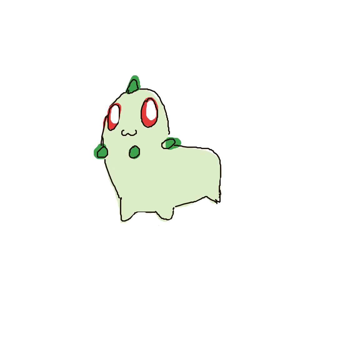 Onthecobb's drawing of Chikorita — Pokémon sketch on Sketchdex