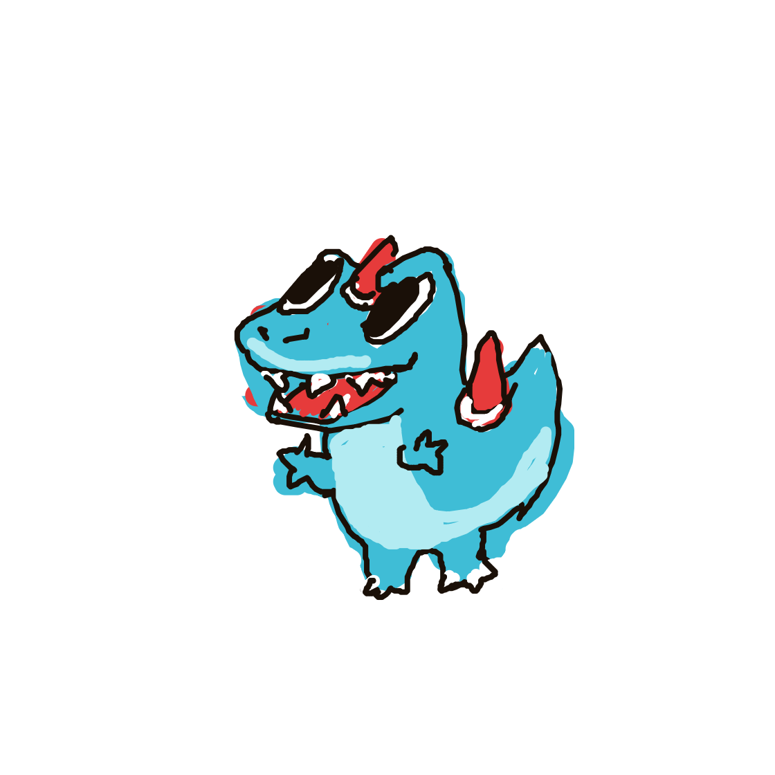 Onthecobb's drawing of Totodile — Pokémon sketch on Sketchdex