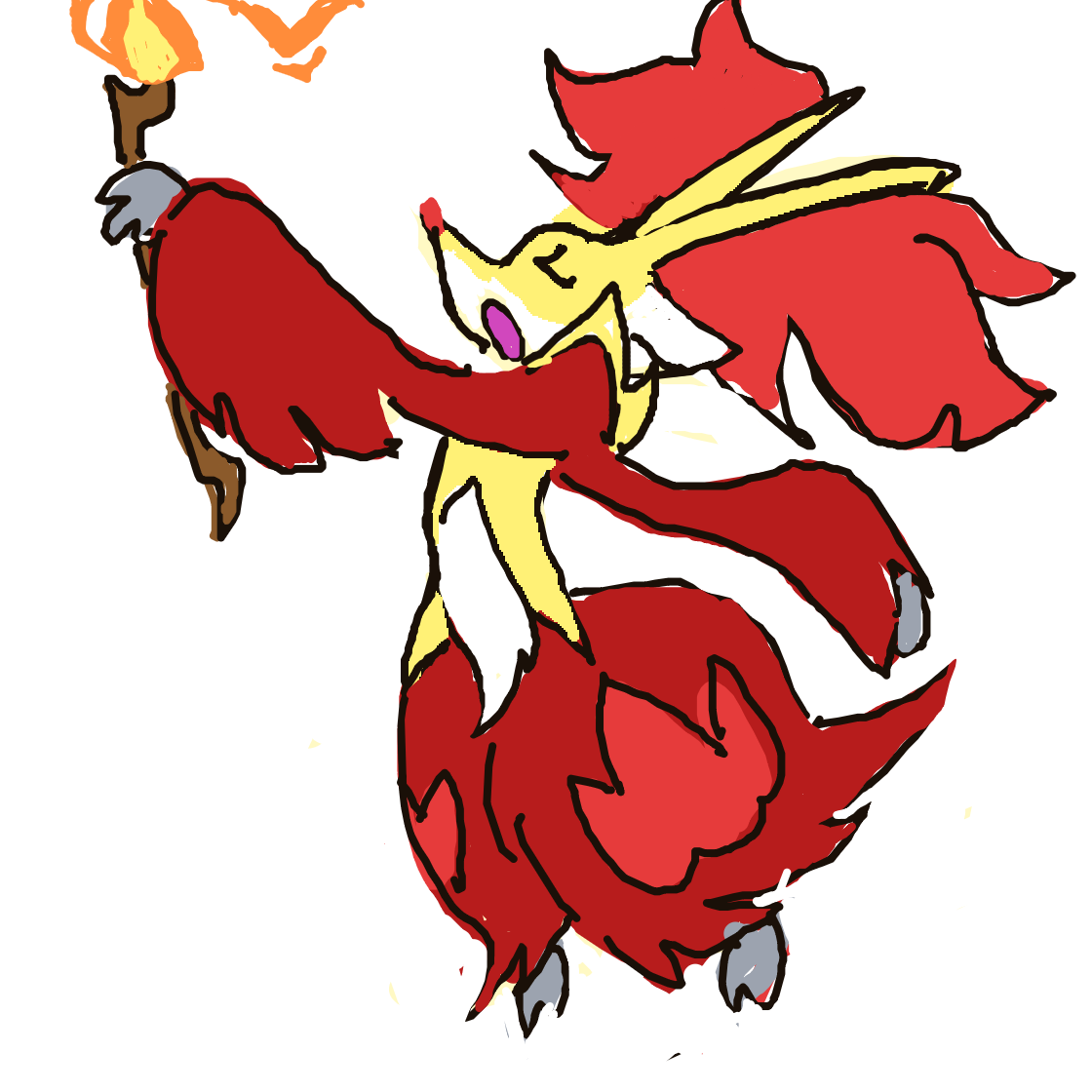 Onthecobb's drawing of Delphox — Pokémon sketch on Sketchdex