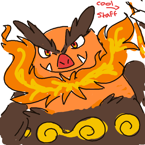 NeonTangela533's drawing of Emboar — Pokémon sketch on Sketchdex