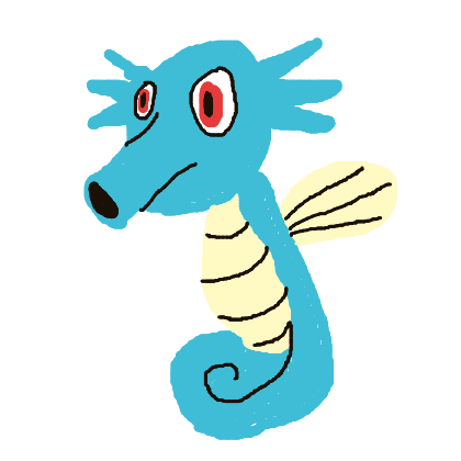 Munkidori22's drawing of Horsea — Pokémon sketch on Sketchdex
