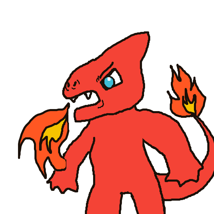 Garfield's drawing of Charmeleon — Pokémon sketch on Sketchdex