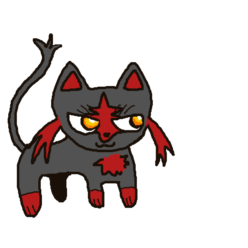 Garfield's drawing of Litten — best Pokémon fan art on Sketchdex