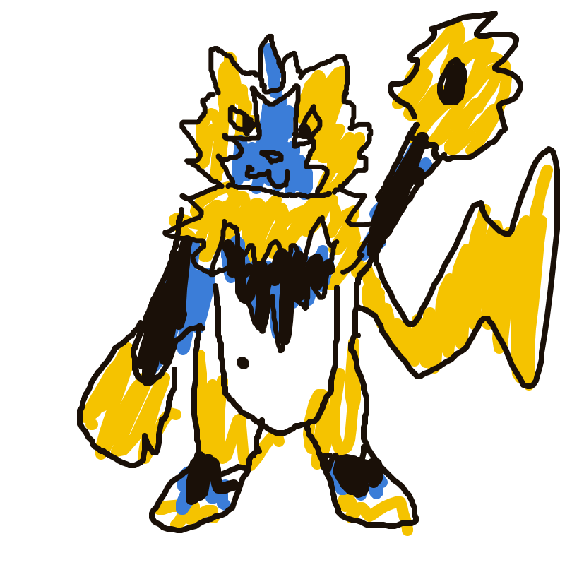 Garfield's drawing of Zeraora — best Pokémon fan art on Sketchdex