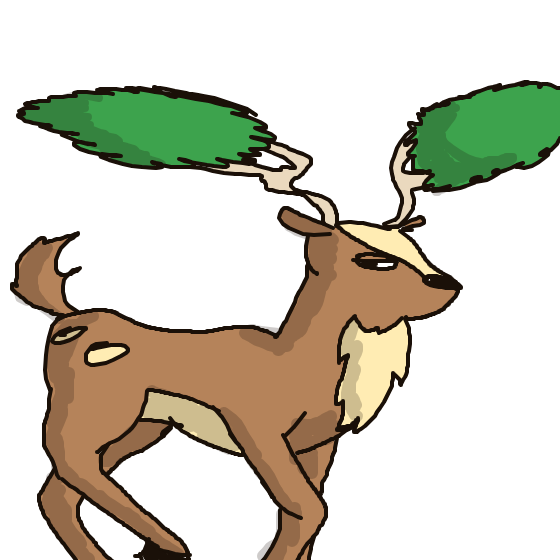 FoFo1300's drawing of Sawsbuck — Pokémon sketch on Sketchdex