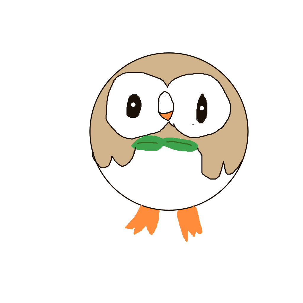 NaturalHarmonia's drawing of Rowlet — Pokémon sketch on Sketchdex