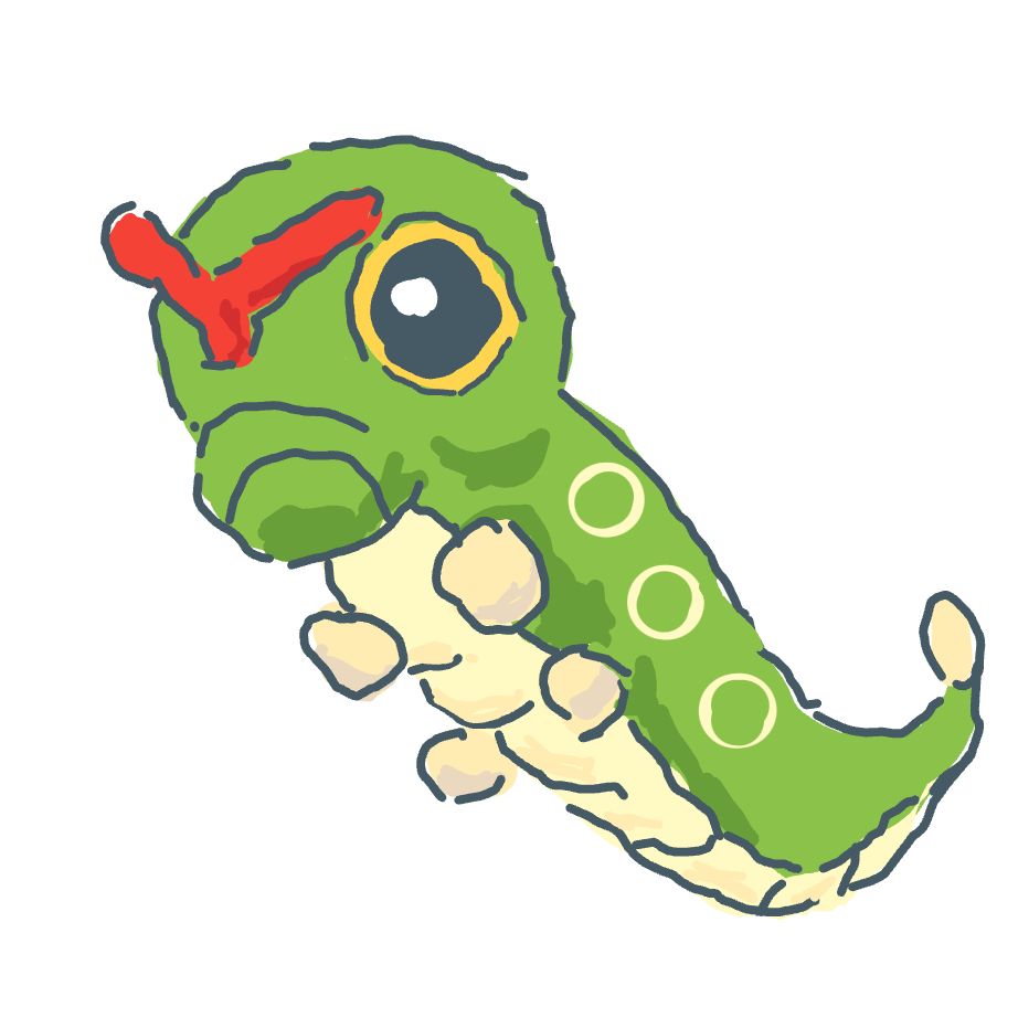 Pinkachu's drawing of Caterpie — Pokémon sketch on Sketchdex
