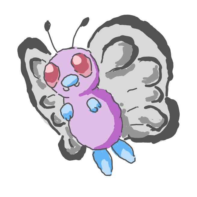 Pinkachu's drawing of Butterfree — Pokémon sketch on Sketchdex