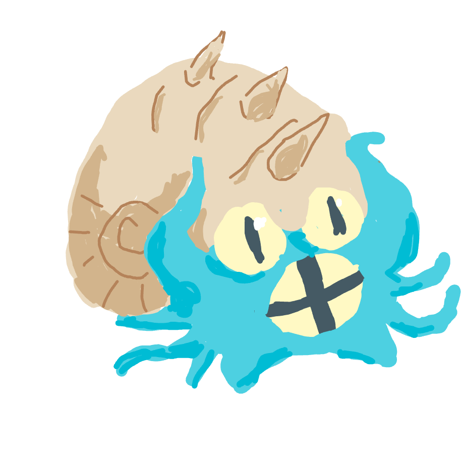Pinkachu's drawing of Omastar — Pokémon sketch on Sketchdex