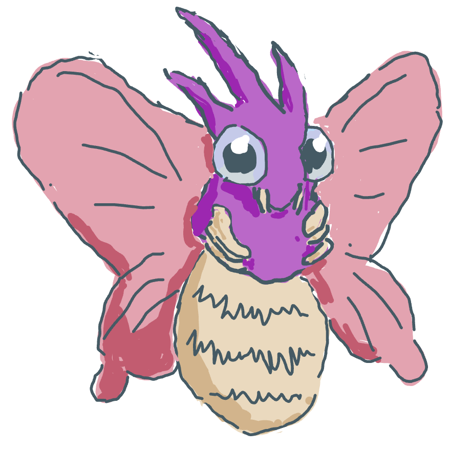 Pinkachu's drawing of Venomoth — Pokémon sketch on Sketchdex
