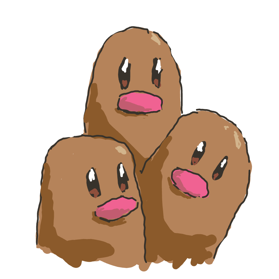 Pinkachu's drawing of Dugtrio — Pokémon sketch on Sketchdex