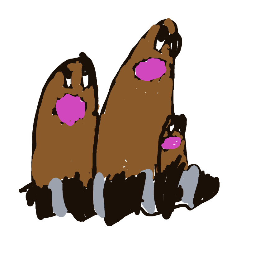 Sebas's drawing of Dugtrio — Pokémon sketch on Sketchdex