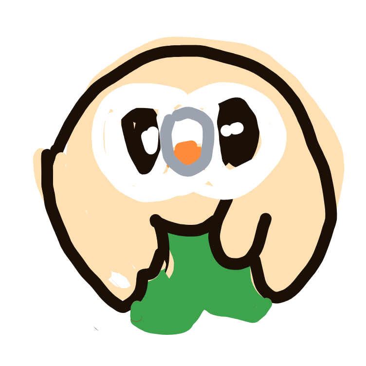 MegaSlowbro756's drawing of Rowlet — Pokémon sketch on Sketchdex