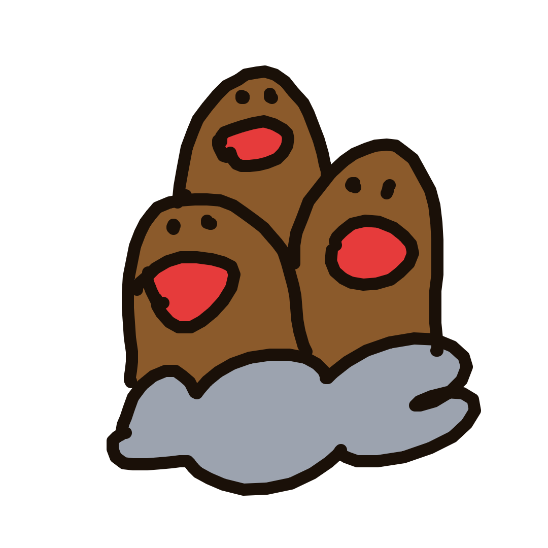 AlphaGyarados29's drawing of Dugtrio — Pokémon sketch on Sketchdex