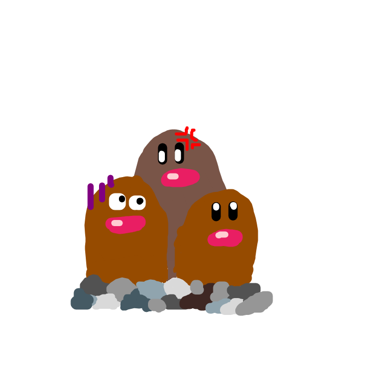 waffles98's drawing of Dugtrio — best Pokémon fan art on Sketchdex