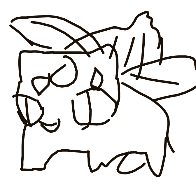 Snorlax's drawing of Ivysaur — Pokémon sketch on Sketchdex