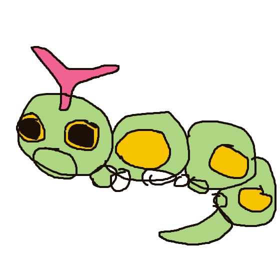 Hussle's drawing of Caterpie — Pokémon sketch on Sketchdex