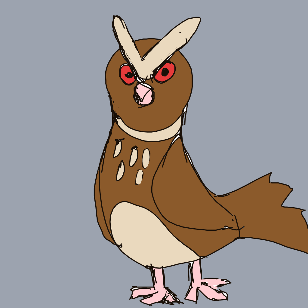TLLanghamArt's drawing of Noctowl — Pokémon sketch on Sketchdex