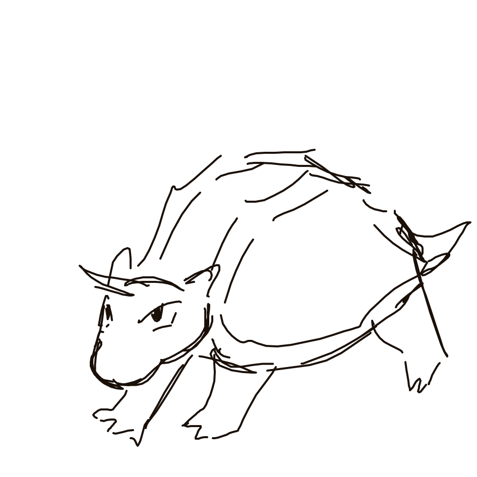 Kanjay's drawing of Rhyhorn — Pokémon sketch on Sketchdex