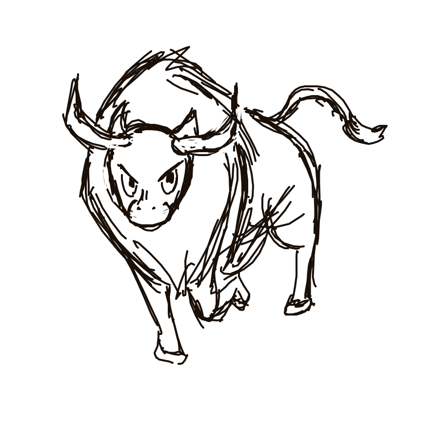 Kanjay's drawing of Tauros — Pokémon sketch on Sketchdex