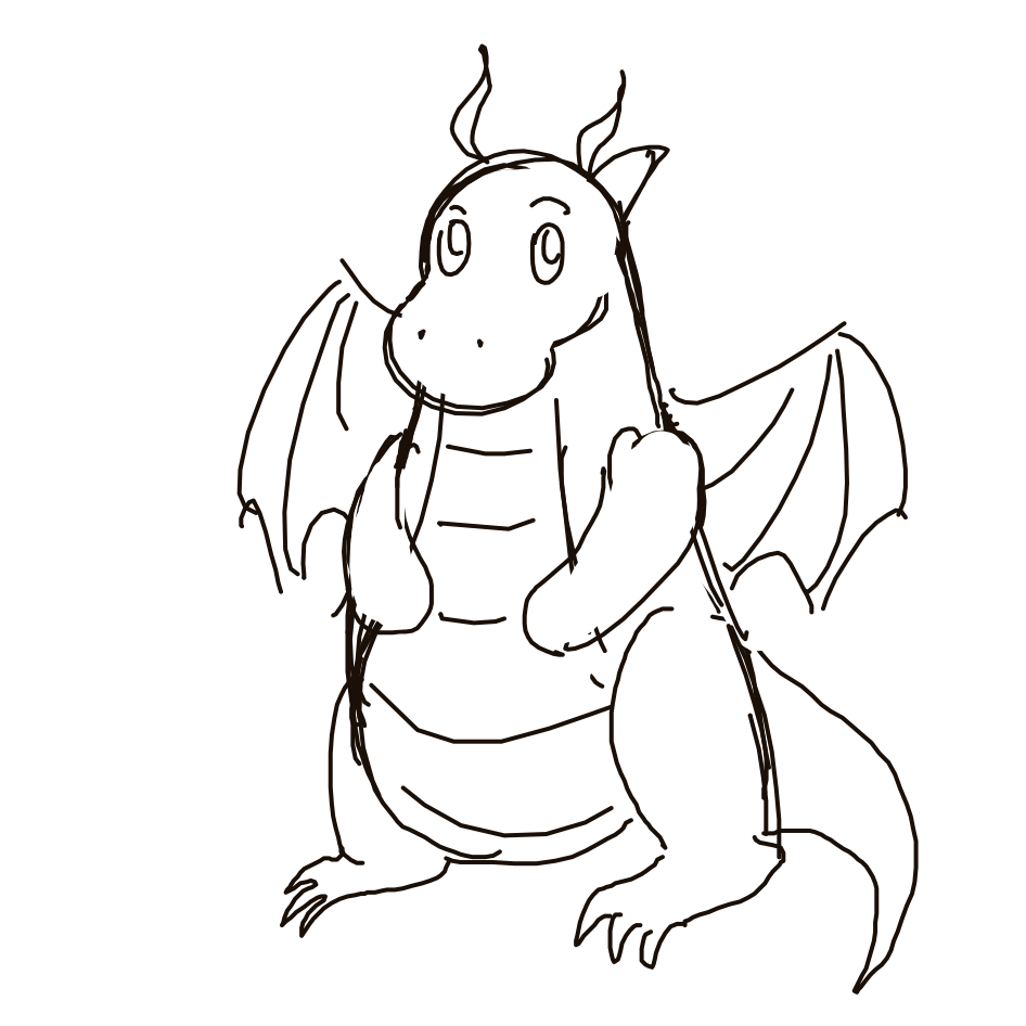 Kanjay's drawing of Dragonite — Pokémon sketch on Sketchdex
