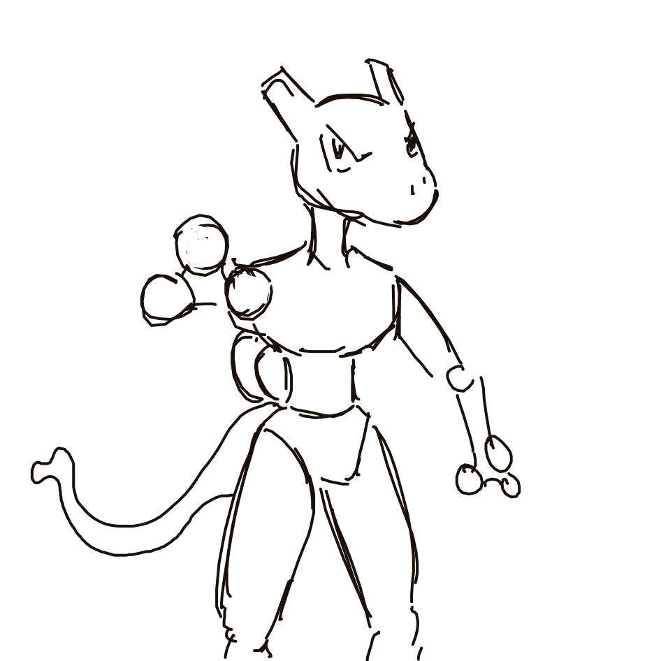 Kanjay's drawing of Mewtwo — Pokémon sketch on Sketchdex