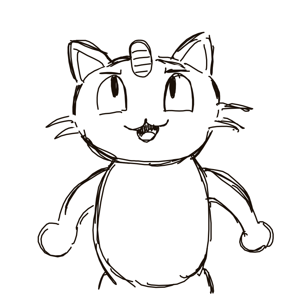 Kanjay's drawing of Meowth — Pokémon sketch on Sketchdex