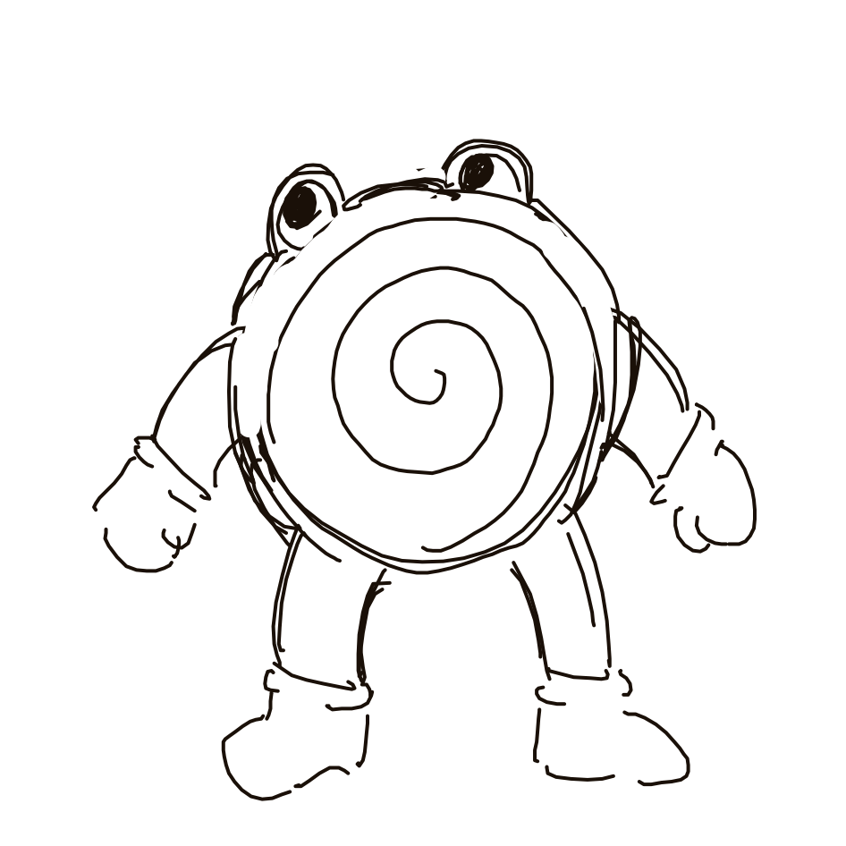 Kanjay's drawing of Poliwhirl — Pokémon sketch on Sketchdex
